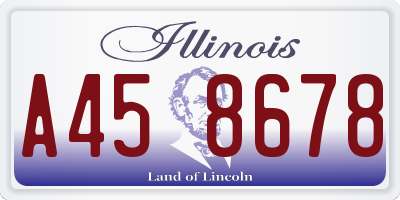 IL license plate A458678