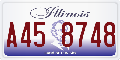 IL license plate A458748