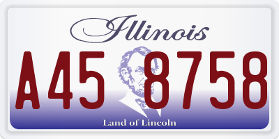 IL license plate A458758