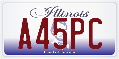 IL license plate A45PC