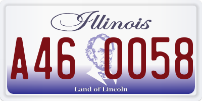 IL license plate A460058