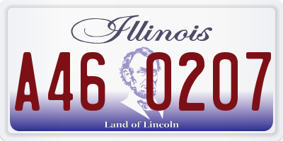 IL license plate A460207