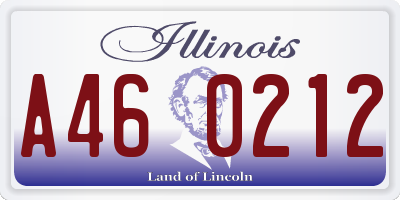 IL license plate A460212