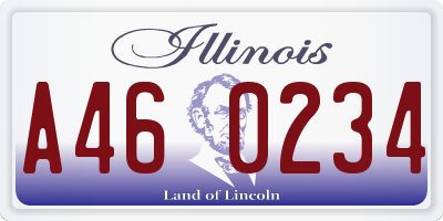 IL license plate A460234