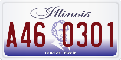 IL license plate A460301