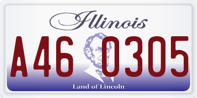 IL license plate A460305