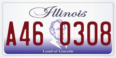 IL license plate A460308