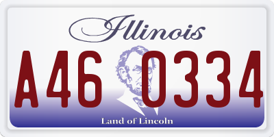 IL license plate A460334