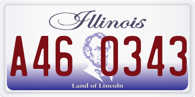 IL license plate A460343
