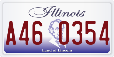 IL license plate A460354