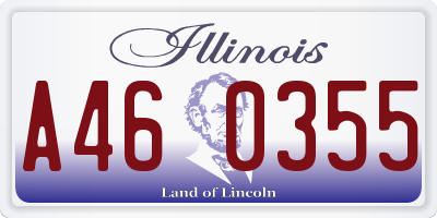 IL license plate A460355
