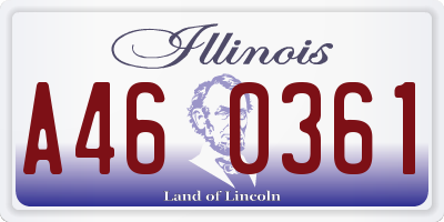 IL license plate A460361