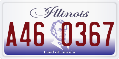 IL license plate A460367