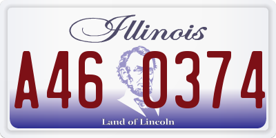 IL license plate A460374