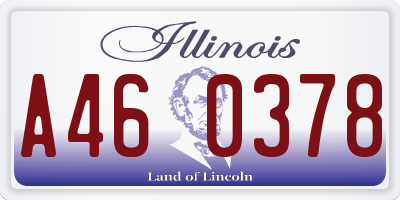 IL license plate A460378