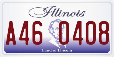 IL license plate A460408