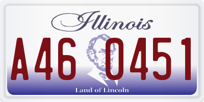 IL license plate A460451