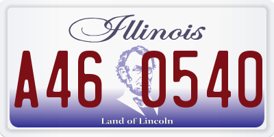 IL license plate A460540
