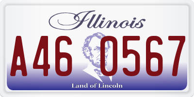 IL license plate A460567