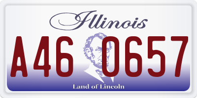 IL license plate A460657