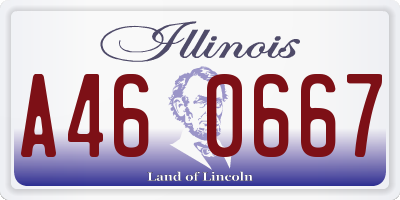 IL license plate A460667