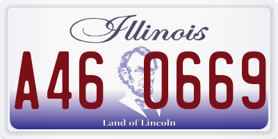 IL license plate A460669