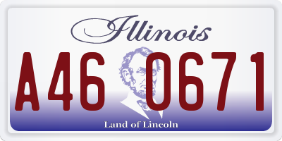IL license plate A460671