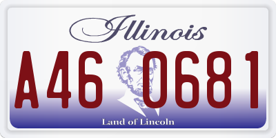 IL license plate A460681