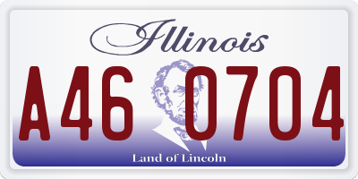 IL license plate A460704