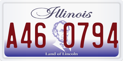 IL license plate A460794