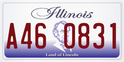 IL license plate A460831