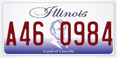 IL license plate A460984
