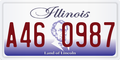 IL license plate A460987