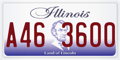 IL license plate A463600