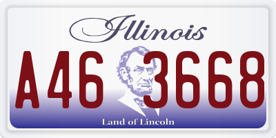 IL license plate A463668