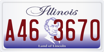 IL license plate A463670