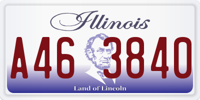 IL license plate A463840