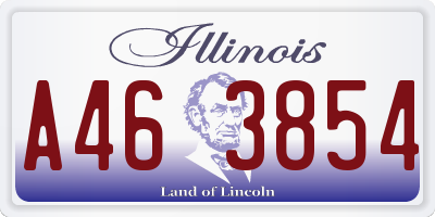 IL license plate A463854