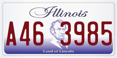 IL license plate A463985