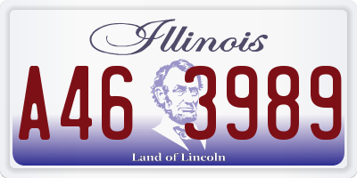 IL license plate A463989