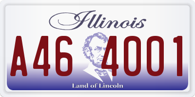 IL license plate A464001