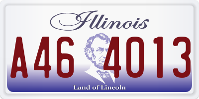 IL license plate A464013