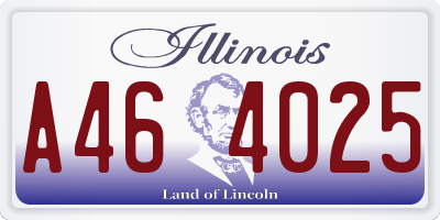 IL license plate A464025