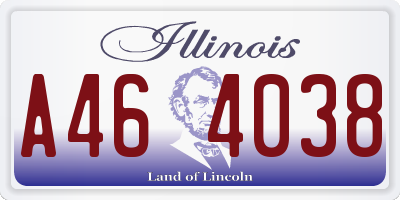 IL license plate A464038
