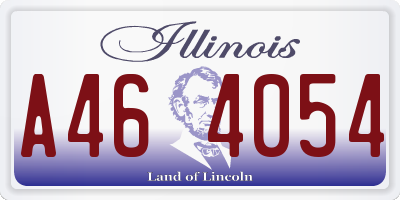 IL license plate A464054