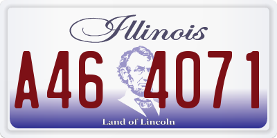 IL license plate A464071