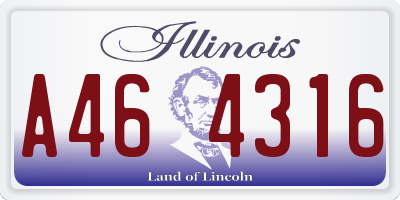 IL license plate A464316