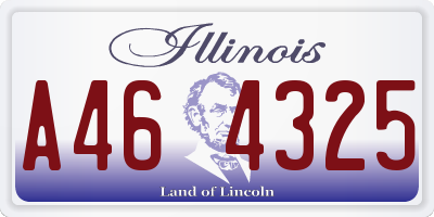 IL license plate A464325