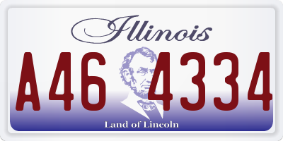 IL license plate A464334