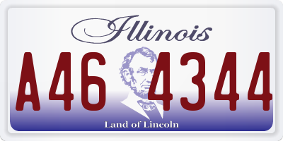 IL license plate A464344
